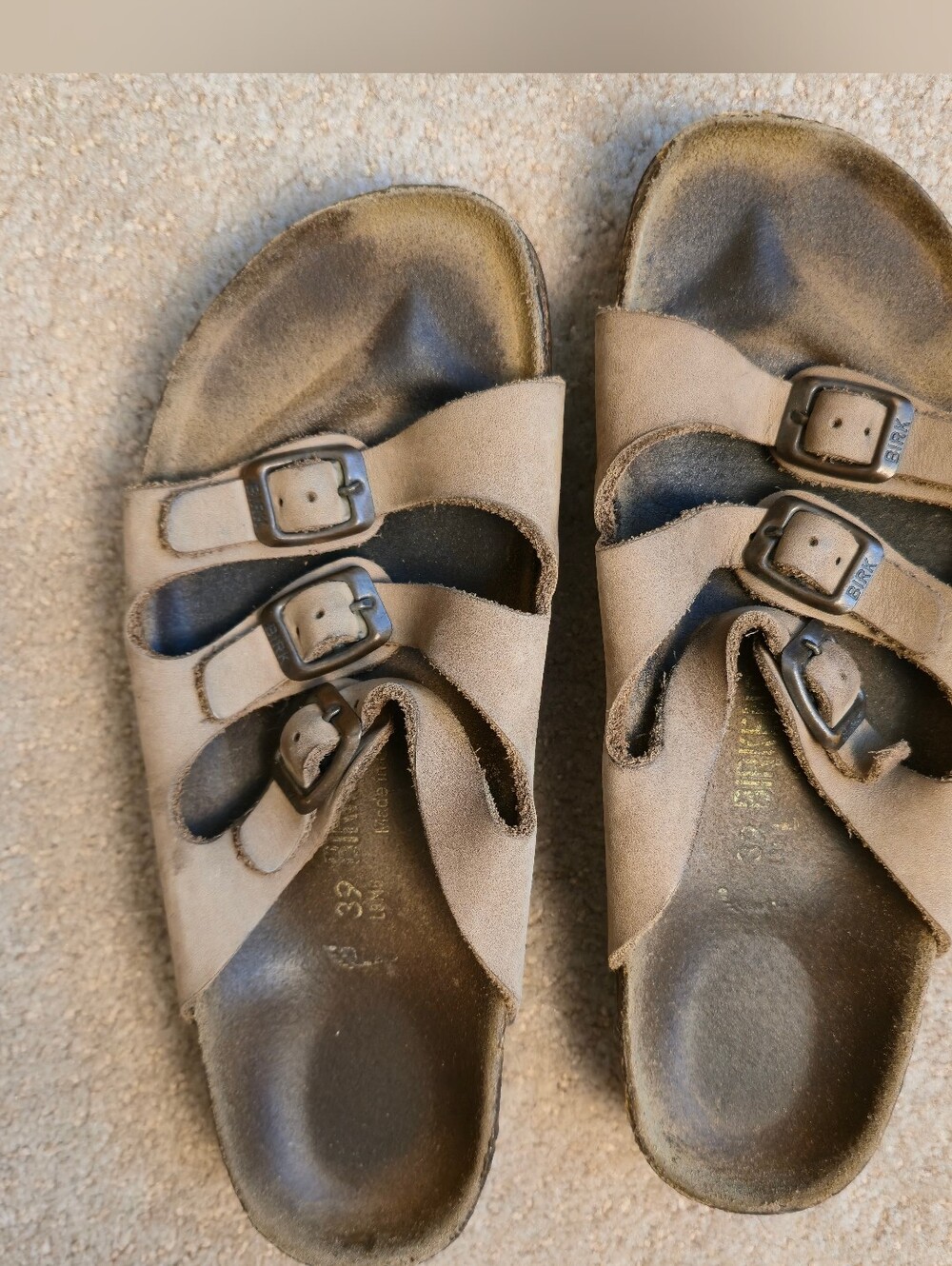 Birkenstock Florida sandals featuring a three-strap design